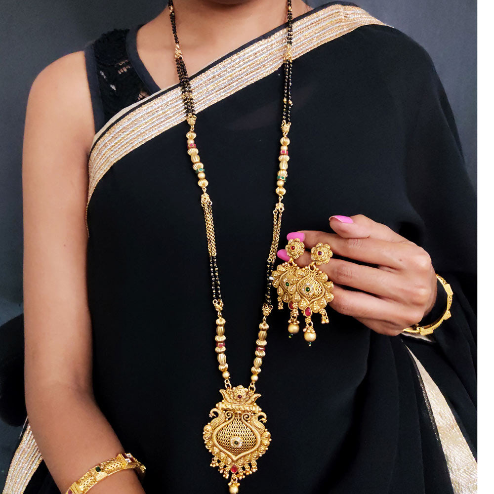 Buy SAJH 22K Gold Plated Mangalsutra With Earrings Set Online at Best  Prices in India - JioMart.